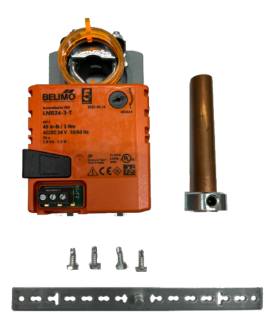 Retrozone LMB24 Kit 11, damper replacement motor, motor retrofit kit, damper motor shaft adapter, HVAC