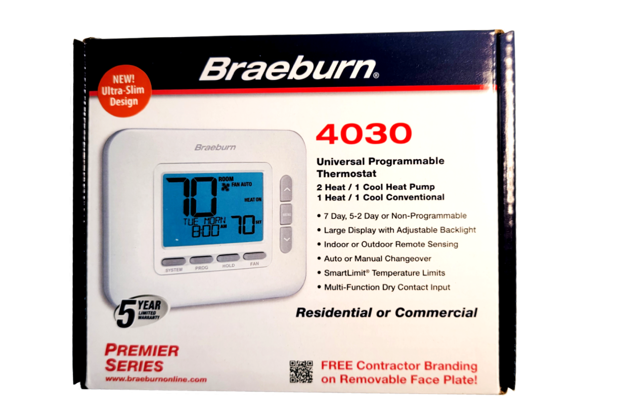 Braeburn 4030, universal programmable thermostat, Thermostats, zone control, hvac, air conditioning supplies, RetroZone