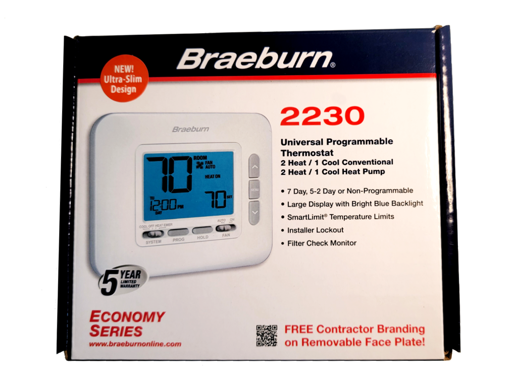 Braeburn 2230, universal programmable thermostat, Thermostats, zone control, hvac, air conditioning supplies, RetroZone